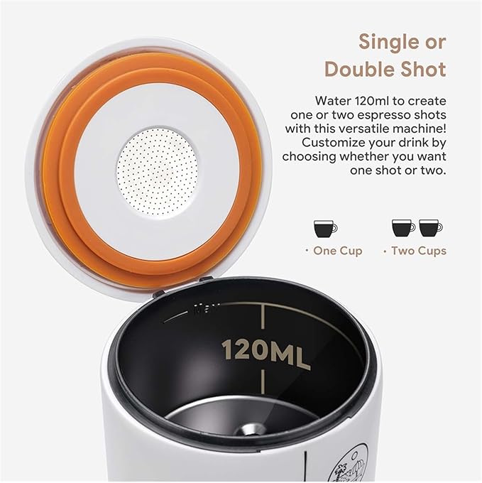 Portable Coffee Machine 3 In 1 Portable Espresso Machine For Powder Capsule Coffee Bag And Ground Coffee Suitable For Car Home Camping Machine for Outdoor Travel Picnic(WHITE Packaging 1)