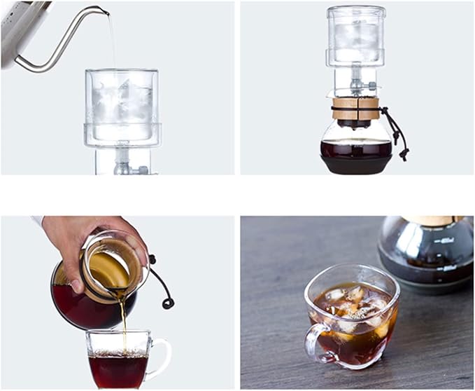 Ice Drip Coffee Pot Coffee Maker Cold Brew Coffee Kettle Filter Glass Percolators Espresso Kitchen Barista Dripper Household Detachable Pour Over 400ML