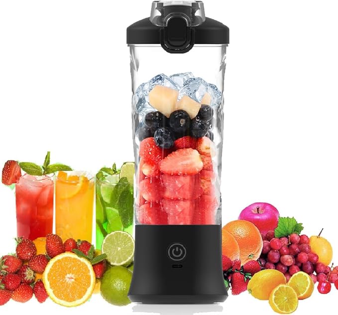 Personal Blender with 20oz Traveling Cup Portable Blender for Shakes and Smoothies Cordless Personal Blenders Self Cleaning USB-C Rechargeable Licuadora Portatil for Home Gym Office