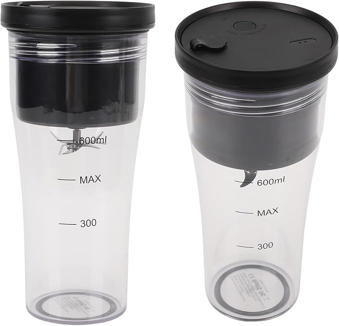 Portable Blender 20oz 600ml USB Rechargeable Blender Cup IPX8 Double Gear 6 Blades 18000rpm with 4000mAh Battery Large Capacity Blender for Shakes Juice Smoothies