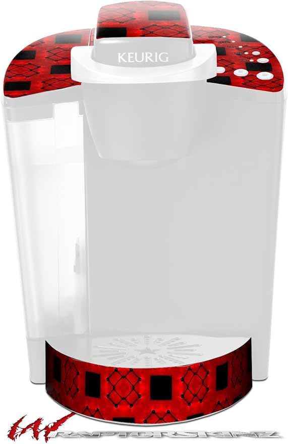 Decal Style Vinyl Skin compatible with Keurig K40 Elite Coffee Makers Criss Cross Red (COFFEE MAKER NOT INCLUDED)