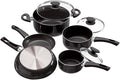 Ecolution Elements 8 Piece Nonstick Cookware Set PFOA Free Tempered Glass Steam Vented Lids Grey