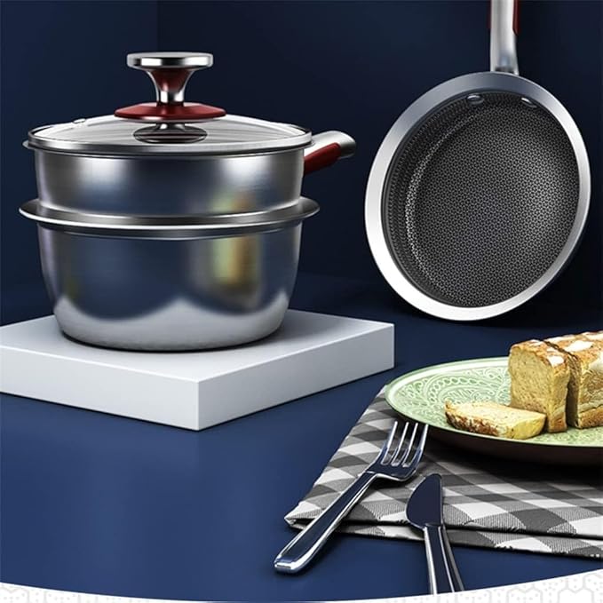 Cookware Cookware Set 16Cm Breakfast Pot for Kitchen Frying Pan Milk Pan Stainless Steel Non Stick Cookware Set