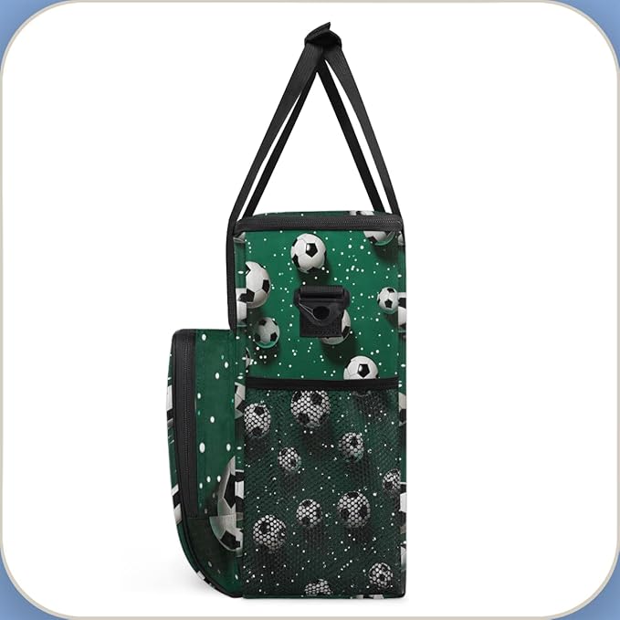 Colorful Soccer Coffee Maker Carrying Bag Glitter Soccer Travel Storage Bag Compatible with K-Mini or K-Mini Plus Single Serve Coffee Brewer Carrying Case with Multiple Pockets &amp Shoulder Strap