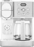 Cuisinart 12-Cup Coffee Maker Single-Serve Brewer Glass Carafe Automatic Hot &amp Iced Coffee Machine Brew Strength Control and Brew Pause SS-16W White