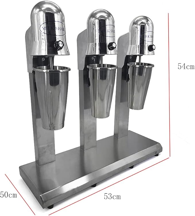 Electric Milkshake Maker Ice Cream Mixer Machines 110V Commercial Drink Smoothie Blender for Coffee Shops Tea Stores to Making Fruit Tea Coffee Stirred Drinks (3 Head 800ml)