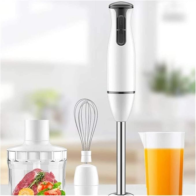 300 Watt 2-Speed Immersion Multi-Purpose Hand Blender Heavy Duty Copper Motor Brushed 304 Stainless Steel With Whisk Attachments