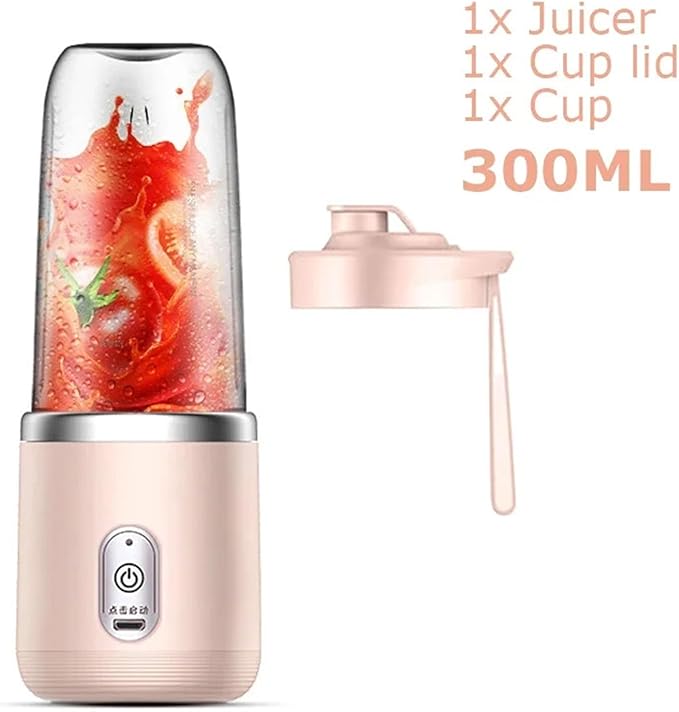 Fit for Portable Blender with 6 Blades - Travel Juicer Cup Set for Smoothies Lemon &amp Orange Squeezing Automatic Mixing Machine(Blue-c)
