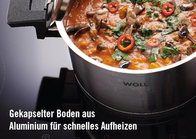 Woll Concept 6-Piece Induction Saucepan Set Suitable for All Types of Cookers Stainless Steel Oven-Safe up to 200° Silver