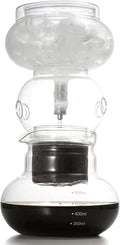 Iced Dripper Coffee Maker Cold Brew Coffee Maker Smooth Slow Cold Drip with Stainless Steel Adjustable Dripper 800ml Glass Pot Makes 4-6 Cups for Home Office