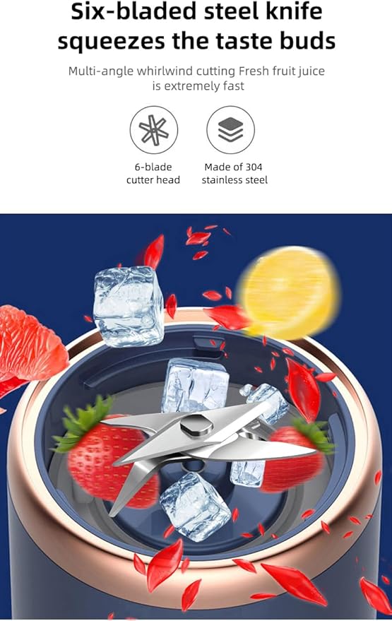 Portable Blender with Rechargeable Battery 400ML Mini Multifunctional Wireless Electric Juice Blender Travel Cup Ideal for Dorm Office Gym Home Use
