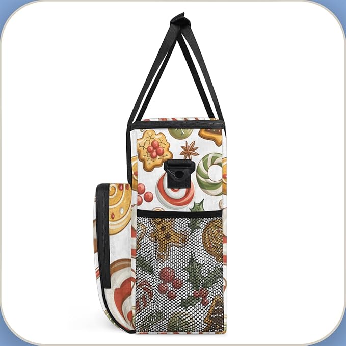 Bright Gingerbread Man Coffee Maker Carrying Bag Travel Storage Bag Compatible with K-Mini or K-Mini Plus Single Serve Coffee Brewer Carrying Case with Multiple Pockets &amp Shoulder Strap