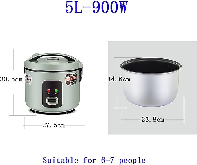 Rice Cooker-Steamer Household Multifunctional Non-Stick Rice Cooker Intelligent Heat Preservation and One-Button Switch(5L) ()