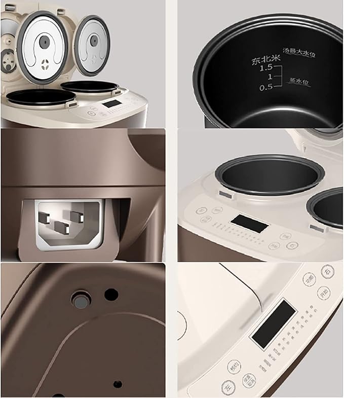 Rice Cooker&ampSteamer&ampYogurt Maker 0.8×2L Small Capacity Far Infrared Alloy Non-Stick Liner for Family Dormitory 1~3 People Rice Cooker