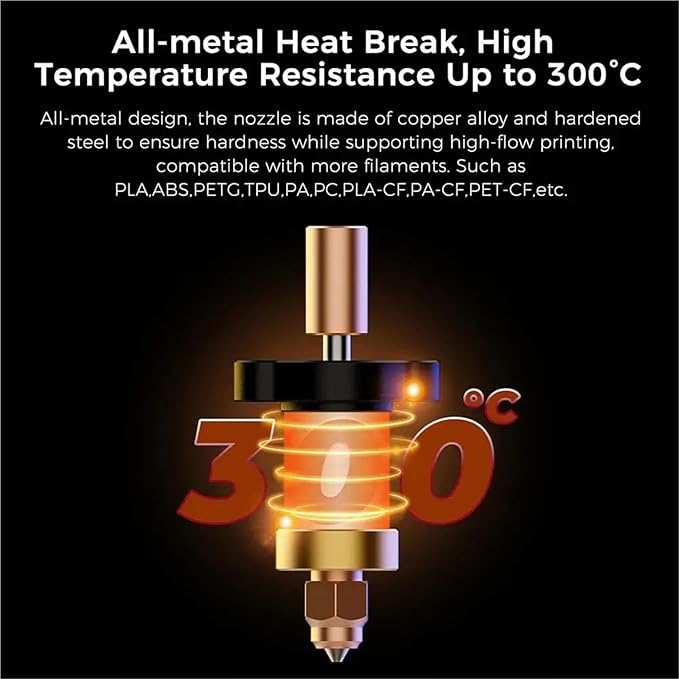 For Creality K1/K1Max/K1C Hotend Upgrades Kit Ceramic Heating Block Kit High-speed Printing 3D Printers Hotend Copper Nozzle(0.8mm)