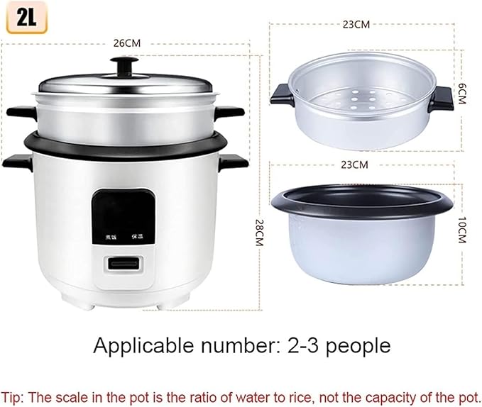 Multi-Function Rice CookerRice Cooker with Steamer Smart Insulation Mini Electric Cooker Household Multifunctional Non-Stick Cookware(2L)