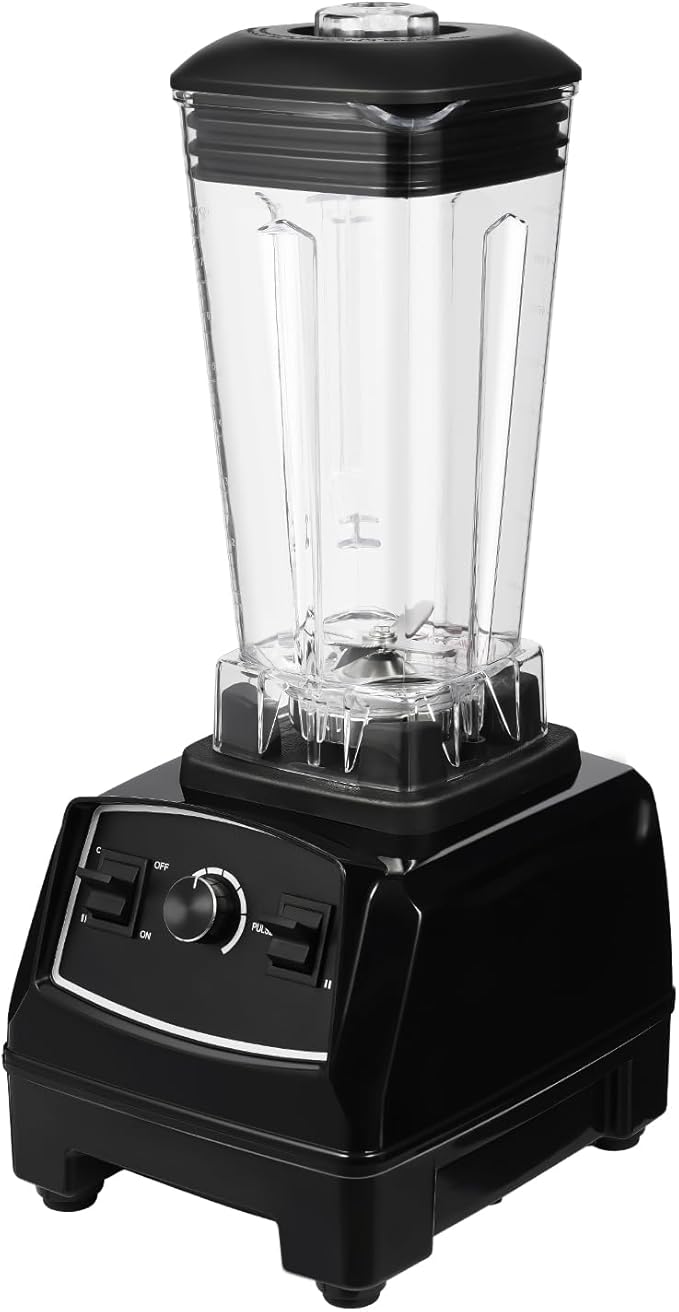 Smoothie Maker Blender2200W Black Blenders for Shakes and SmoothiesSelf Cleaning Functionwith 3 Gears and 6 Stainless Steel Bladesfor Sauces Ice Cream Baby Food Fresh Juice