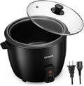 Unomor Electric Rice Cooker with Clear Lid Compact Portable Stew Pot with Keep Warm Function Easy Single Serve Rice Cooker for Home Dorm and Camping US Plug