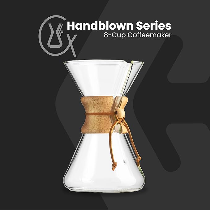 Chemex Pour-Over Glass Coffeemaker - Hand Blown Series - 8-Cup