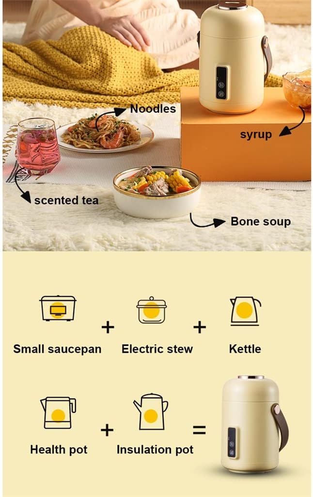 500ml Rice Cooker Travel Kettle Slow Cooker Portable Stew Pot Multi-purpose Pot Cooking Cup 1