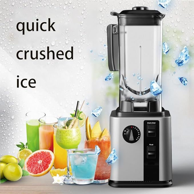 Fully Automatic Smoothie Machine Multi-Functional Home Kitchen Blender Commercial Ice Crusher with 2.2L Large Capacity Glass Jug Mixer for Kitchen Milk Tea Coffee Dessert Leisure Shop B