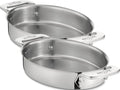 All-Clad Specialty Stainless Steel Oval Bakeware Set 2 Piece Induction Pots and Pans Silver (Pack of 6)