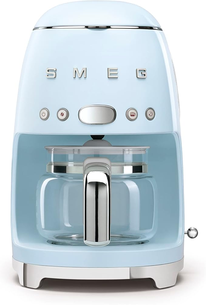 Smeg Retro Drip Coffee Machine and 2-Slice Toaster Bundle… (Blue)