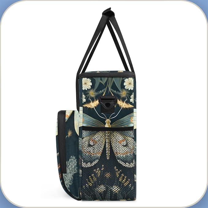 Gothic Butterfly Coffee Maker Carrying Bag Glitter Butterfly Travel Storage Bag Compatible with K-Mini or K-Mini Plus Single Serve Coffee Brewer Carrying Case with Multiple Pockets &amp Shoulder St
