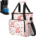 Christmas (698) Coffee Maker Carring Bag Travel Carrying Storage Tote Bag Compatible with Keurig K-Mini or K-Mini Plus Portable Single Serve Coffee Brewer Case with Pockets for K-cup Pods