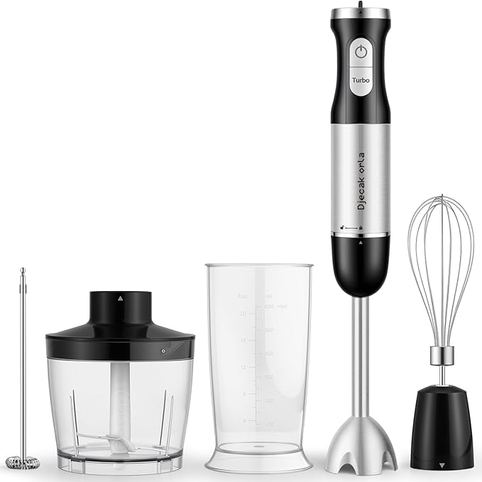 Upgraded Blender Handheld 1100W 30 Speed Settings Max 15500 RPM 5 in 1 Hand Blender with Milk Frother Handheld Food Processor Batidora De Mano Electrica Kitchen Appliances Black