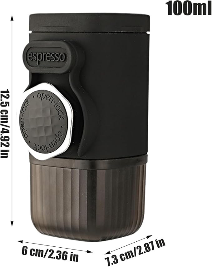 Travel Coffee Maker | Reusable Grinder Hand-Pressed Serve Machine Car Coffee Maker - Portable Electric CoffeeMaker For Kitchen Camping Car Outdoor Indoor