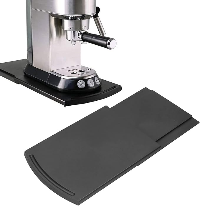 Tyenaza Sliding Coffee Maker Tray Mat Kitchen Coffee Slider Countertop Storage for Blender Toaster Kitchen Appliances with Rolling Wheels
