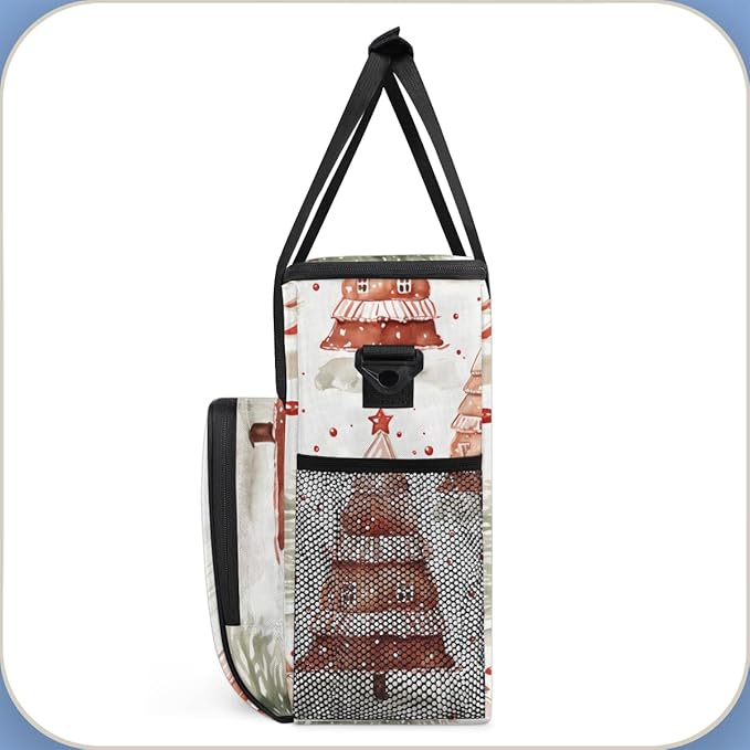Dreamy Christmas Tree Coffee Maker Carrying Bag Portable Travel Storage Tote Bag Compatible with K-Mini or K-Mini Plus Single Serve Coffee Brewer Carrying Case with Multiple Pockets &amp Shoulder S