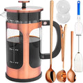 French Press Coffee Maker 8 cups 34 oz 304 Stainless Steel Coffee Press with 4 Filter Screens Easy Clean Heat Resistant Borosilicate Glass - Free 100% BPA