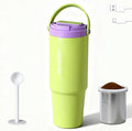 minkah Fast Extraction Mini Electric Coffee Maker - Portable Filter Coffee Brewer for TravelInsulated Stainless Steel Tumbler30 oz Reusable Iced Coffee Cup MachineHot Coffee Mug with Lid(Green)