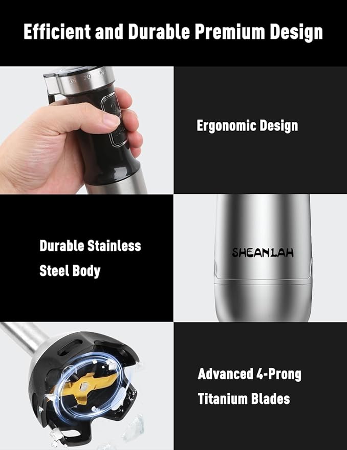 1000W Powerful Immersion Blender handheld and Whisk