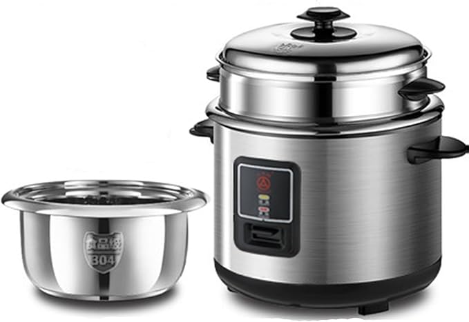 THEGA Electric Rice Cooker and Steamer with Automatic Cooking Removable Non Stick Bowl Stainless Steel Tempered Glass Lid with Steel Vent 700W Cook Warm Function Healthy Rice Cooking(3L)
