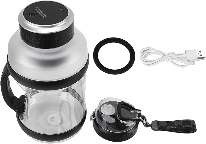 2L Large Capacity High Speed Blender with USB Charging Port Double Design for Shakes Smoothies and More (Black)