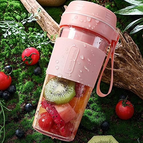 Portable Juicer - Mini Blender with USB Rechargeable Battery for Shake and Smoothies Travel Blender Portable Juicer BPA-free Material 10 Oz (Blue)