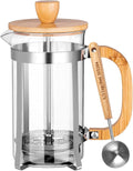 MERMOO YILAN French Press Coffee Maker &amp Tea Press 20oz Borosilicate Glass Carafe Plastic-Free Small Coffee Maker for Loose Leaf Tea Cold Brew &amp Milk Frothing Includes Measuring Spoon