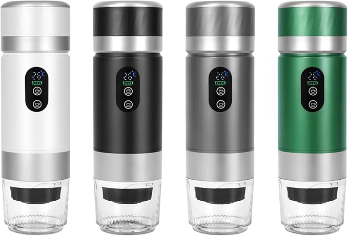 Mobile Coffee Maker 3x2500mAh Removable Batteries 20Bar Extraction Double Brewing Modes Security Security Medication Coffee Machine