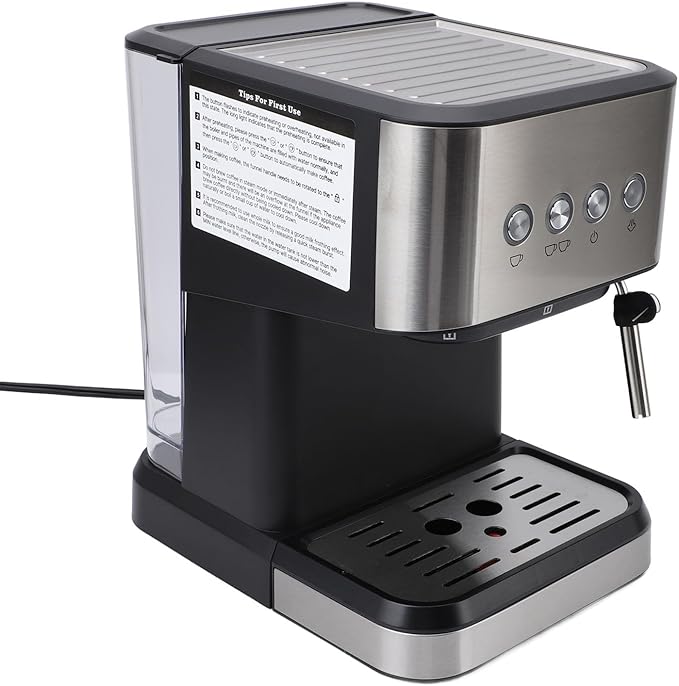 ZJchao Semi Automatic Coffee Maker 20Bar 1.5L Water Tank Fast Preheating Milk Froth Maker for Home Office Kitchen Cafe