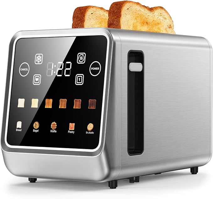 Touch Screen Toaster 2 Slice Digital Smart Stainless Steel