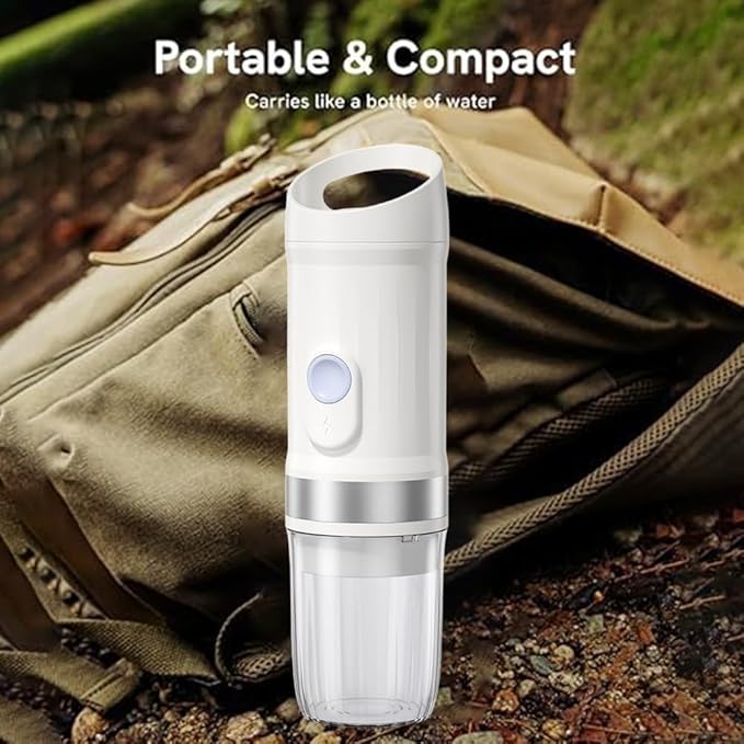 Portable Electric Espresso Machine Travel Coffee Maker for Camping Car Coffee Maker Self-Heating with USB-C With Ground Coffee &amp NES Capsule for RV Hiking Office(Black)