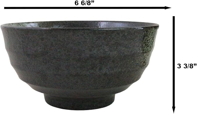 Ebros Gift Artistic Charcoal Grey Tone Hakumu Porcelain Collection Dinnerware Serveware Kitchenware Set Asian Japanese Restaurant Supply (Pack Of 5 Medium Soup Salad Rice Bowls 24oz)