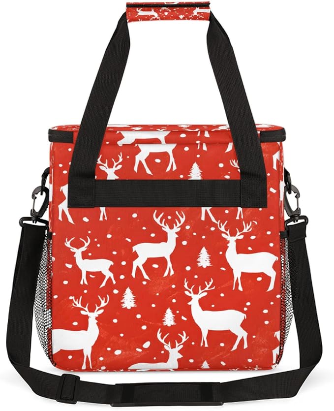 Christmas (748) Coffee Maker Carring Bag Travel Carrying Storage Tote Bag Compatible with Keurig K-Mini or K-Mini Plus Portable Single Serve Coffee Brewer Case with Pockets for K-cup Pods