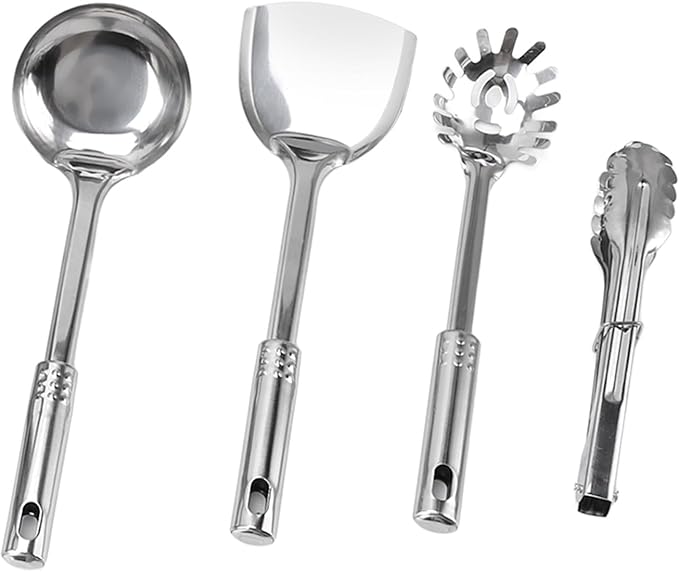 Stainless Steel Cookware Set 7.8lb Thickened Pots and Pans with Glass Lids - Non - Stick Rustproof Even Heating for Home and Restaurant Kitchen Use