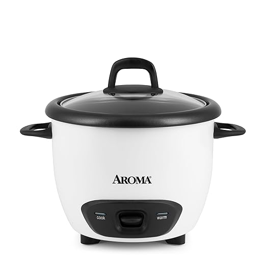 Aroma Housewares 6-Cup (Cooked) (3-Cup UNCOOKED) Pot-Style Rice Cooker (ARC-743G)  White
