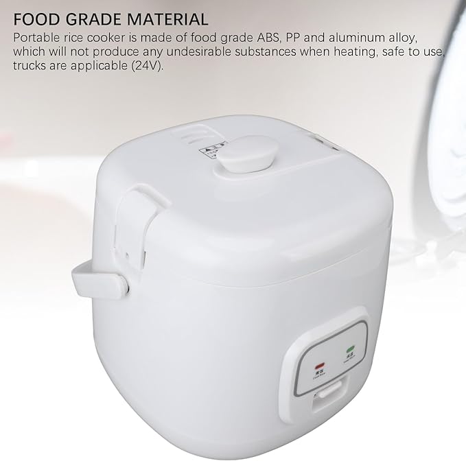 2L 24V Car Rice Cooker with Steaming Tray for Truck Travel Multifunctional Portable Food Warmer Quick Cooking Non Stick Pot