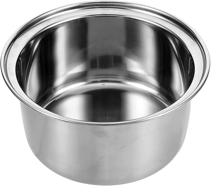 Small Hot Pot Liner Stainless Steel Rice Cooker Nonstick Stew Pot Rice Maker Pan Rice Cooking Pan Rice Inner Tank Fondue Pot Soup Pot Liner for Stove Top Individual Pasta Portable